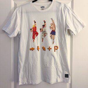 Uniqlo Capcom Street Fighter Mens White Short Sleeve T-Shirt | Medium